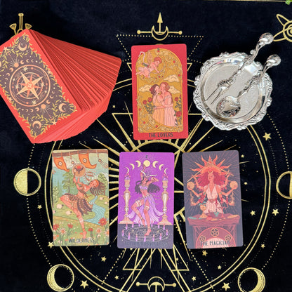 She's Wilderness Tarot Red Deluxe ——A Tribute to the Divine Feminine——All-Women Tarot Deck