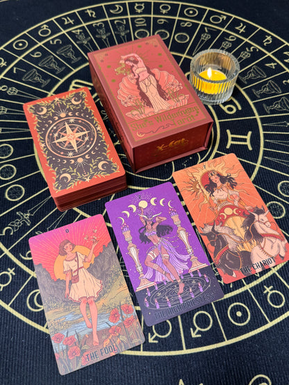 She's Wilderness Tarot Red Deluxe ——A Tribute to the Divine Feminine——All-Women Tarot Deck