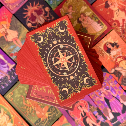 She's Wilderness Tarot Red Deluxe ——A Tribute to the Divine Feminine——All-Women Tarot Deck