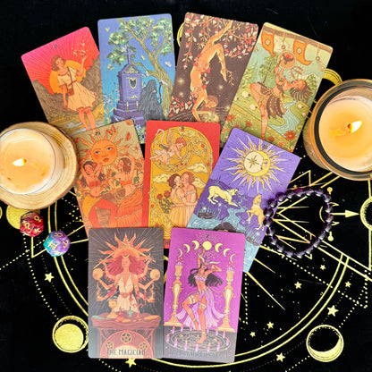 She's Wilderness Tarot Red Deluxe ——A Tribute to the Divine Feminine——All-Women Tarot Deck