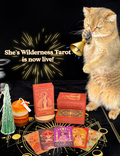 She's Wilderness Tarot Red Deluxe ——A Tribute to the Divine Feminine——All-Women Tarot Deck