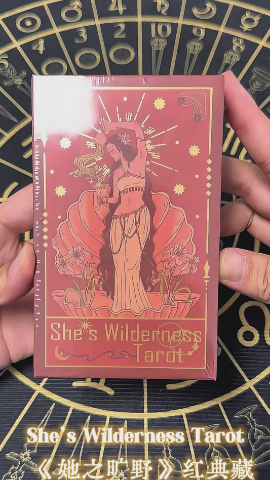 She's Wilderness Tarot Red Deluxe ——A Tribute to the Divine Feminine——All-Women Tarot Deck
